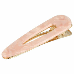 Haarspeld Duckklem 6,5cm – Open Vorm – Marmerprint – Roze