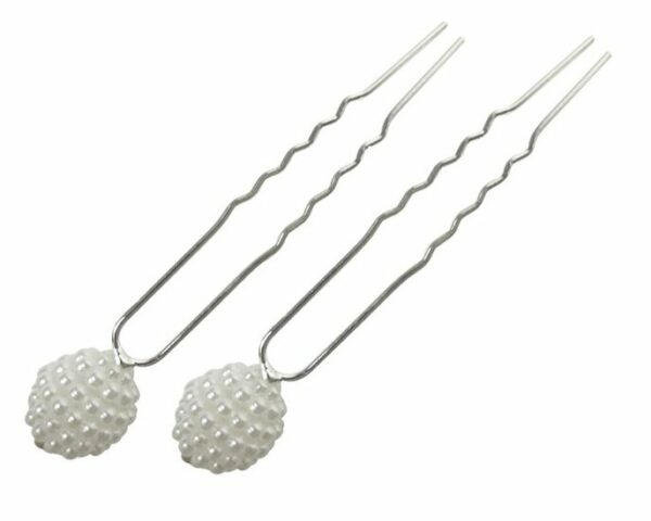 2110777053 Haarspeld haarpinnen - Bol pareltjes - Wit - Set van 2