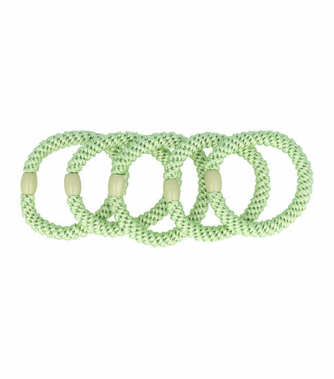 2110778760 Haarelastieken basic - Hair Tie - Lichtgroen - Set van 5