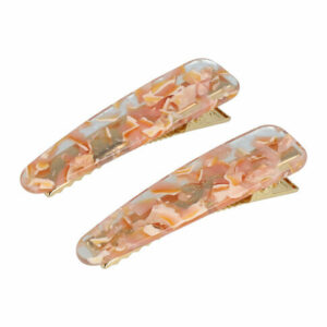 Haarspeld Duckklemmen 6,5cm – Marmerprint – Roze – Set van 2