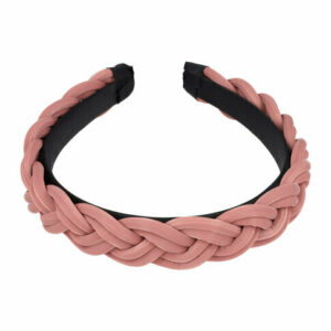 Haarband Diadeem 2,5cm – Gevlochten Rubberlook – Roze