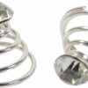 Haarspeld curlies - Strass steentje 6cm - Zilver - Set van 2