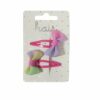 2110778907 Haarspeld Klikklak 4 cm - Strik Regenboog - Roze - Set van 2