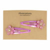 2110778937 Haarspeld klikklak - Bloem glitter strass 5cm - Roze paars - Set van 2