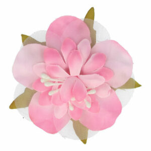 Haarspeld Duckklem 6cm – Bloemvorm van Stof – Roze