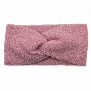 Haarband Twist 12cm – Effen Kleur – Teddy Stof – Roze