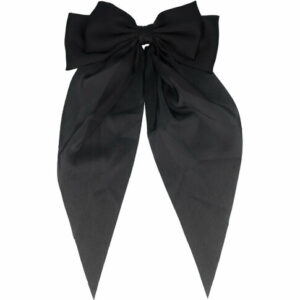 Haarspeld Patentspeld Strik 13cm – Lange Linten 32cm – Handmade – Zwart