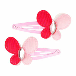 Haarspeld Klikklak 4 cm - Vlinder Duo - Roze - Set van 2