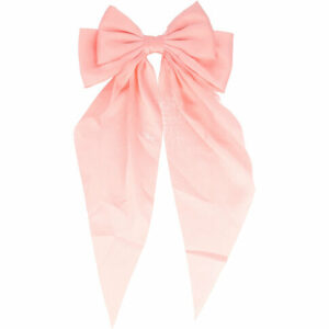 Haarspeld Patentspeld Strik 13cm – Lange Linten 32cm – Handmade – Lichtroze