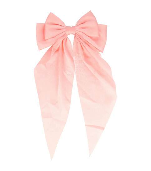 2110781673 Haarspeld Patentspeld Strik 13cm – Lange Linten 32cm – Handmade – Lichtroze