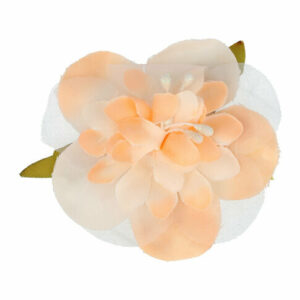 Haarspeld Duckklem 6cm – Bloemvorm van Stof – Oranje