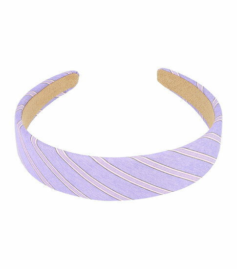 2110781733 Haarband Diadeem 3cm – Streepprint Stof – Paars Roze