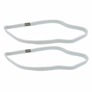 Haarband sport - Elastiek smal 1cm - Wit - Set van 2