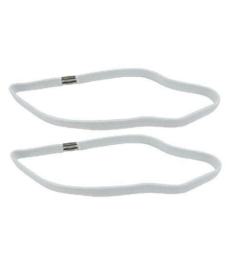 2110782840 Haarband sport - Elastiek smal 1cm - Wit - Set van 2