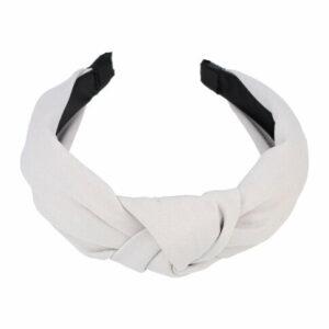 Haarband Diadeem 3cm – Knoop Effen Kleur – Gladde Stof – Grijs