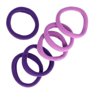 Haarelastieken basic - Endless 4cm - Paars - Set van 6