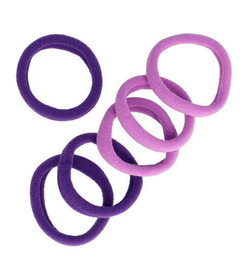 2110782933 Haarelastieken basic - Endless 4cm - Paars - Set van 6