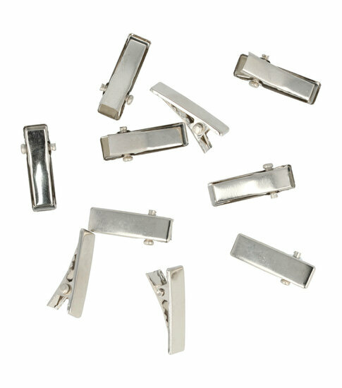 2110783014 DIY haarspeld recht 2 cm – metalen alligatorspeldjes – zilver – set van 10