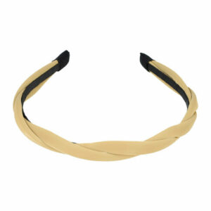Haarband Diadeem 1,5cm – Gedraaid Rubberlook – Beige