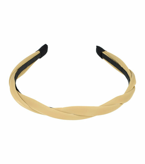 2110783032 Haarband Diadeem 1,5cm – Gedraaid Rubberlook – Beige
