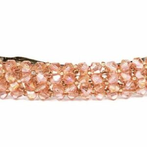 Haarspeld Patentspeld Recht 9cm – Facet Geslepen Kralen – Roze