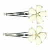 2110783071 Haarspeld schuifspeldjes - Bloem pastel 5cm - Geel zilver - Set van 2