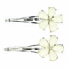 2110783074 Haarspeld schuifspeldjes - Bloem pastel 5cm - Geel zilver - Set van 2