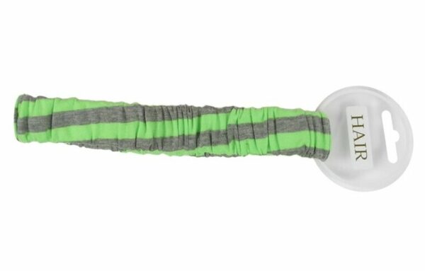2110783164 Haarband sport – Streeppatroon – 2,5 cm – Grijs & groen