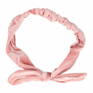 Haarband Knoop 6cm – Strikje met IJzerdraad – Effen Kleur – Velvet stof – Roze