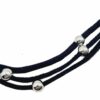 Haarband kralen - Veter imitatieleer - Zwart zilver