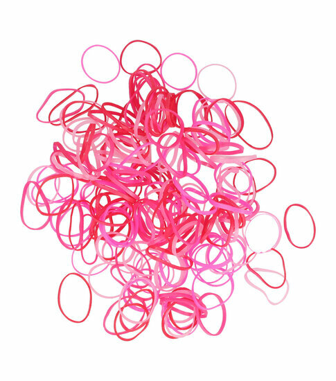 2110784973 Haarelastiekjes mini - 1cm - Roze - Set van 150
