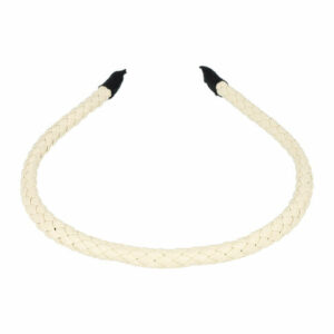 Haarband Diadeem 1cm – Gevlochten Lederlook Stof – Crème