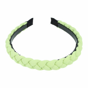 Haarband Diadeem 2cm – Gevlochten Stof & Kunststof – Lichtgroen