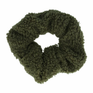 Haarelastiek Scrunchie – Teddy Stof – Groen