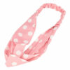2110785234 Haarband Twist 5cm – Stippenprint - Gladde Stof – Wit Lichtroze