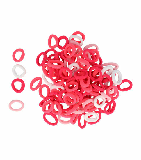 2110787472 Haarelastiekjes mini - Endless nylon 2cm - Roze - Set van 100