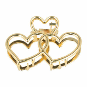 Haarspeld Haarklem 7cm – Hartjes Vorm – Metaal – Goud