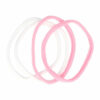 2110787535 Haarband sport - Elastiek endless nylon - Roze wit - Set van 4