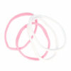 2110787538 Haarband sport - Elastiek endless nylon - Roze wit - Set van 4