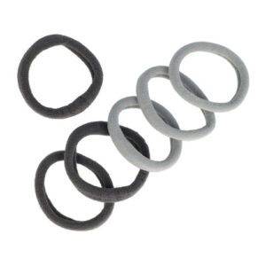 Haarelastieken basic - Endless 4cm - Grijs - Set van 6