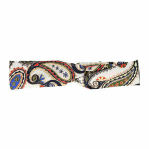 Haarband Twist 5cm – Paisleyprint – Gladde Stof – Multicolor Wit