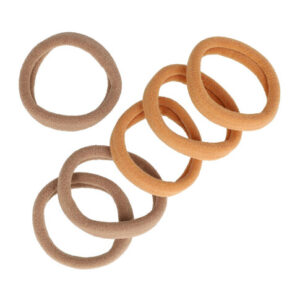 Haarelastieken basic - Endless basic 4cm - Bruin - Set van 6