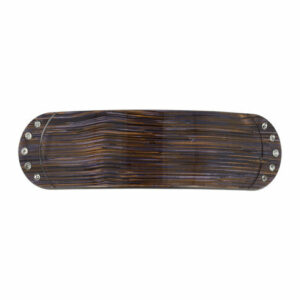 Haarspeld Patentspeld Recht 10cm – Metallic Streep Design – Strass Steentjes – Bruin/Paars