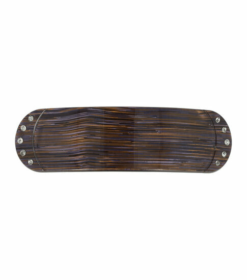 2110787703 Haarspeld Patentspeld Recht 10cm – Metallic Streep Design – Strass Steentjes – Bruin/Paars