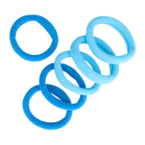 Haarelastieken basic - Endless 4cm - Blauw - Set van 6