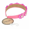 2110787787 Haarband Diadeem 4cm – Bloemvorm met Facetstenen – Gladde Stof – Fuchsia Roze