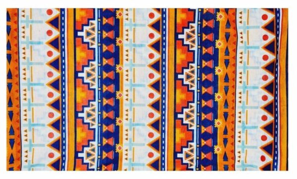 2110787802 Haarband multifunctioneel - Ibiza patroon 45x25cm - Oranje wit blauw