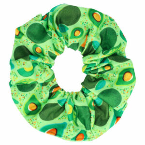 Haarelastiek Scrunchie – Avocado Print – Gladde Stof – Groen