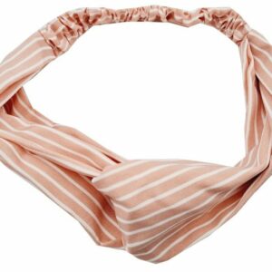 Haarband Twist 5cm – Streepprint – Gladde Stof – Wit Roze