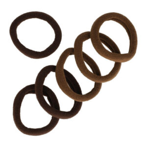 Haarelastieken basic - Endless 4cm - Donker bruin - Set van 6